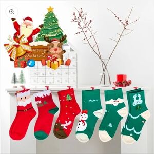 6 Pairs ofChristmas Socks for Kids Boys Girls